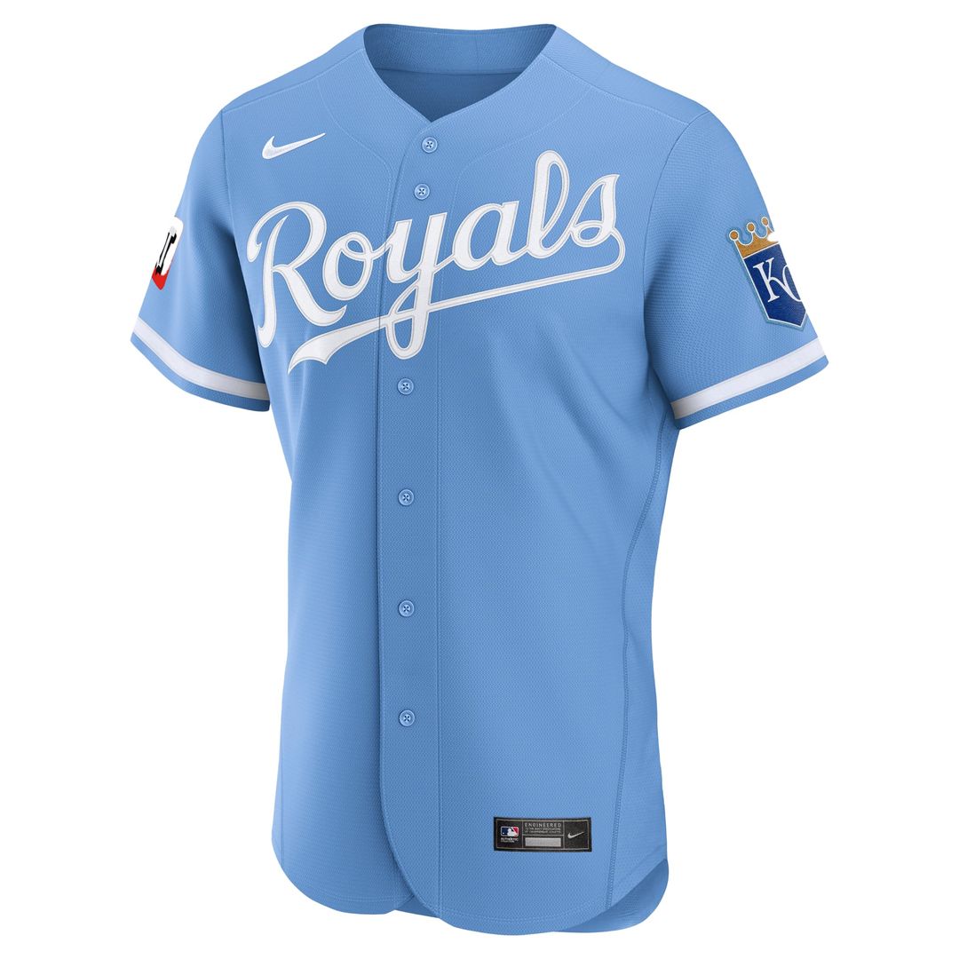Kansas City Royals Nike Light Blue Alternate Sponsor Patch Authentic Jersey product image 2, provided for visual reference