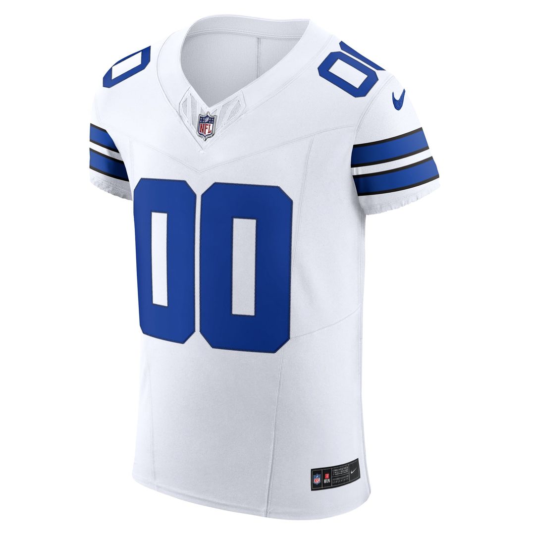 Dallas Cowboys Nike White Vapor F.U.S.E. Elite Custom Jersey product image 2, provided for visual reference and product
