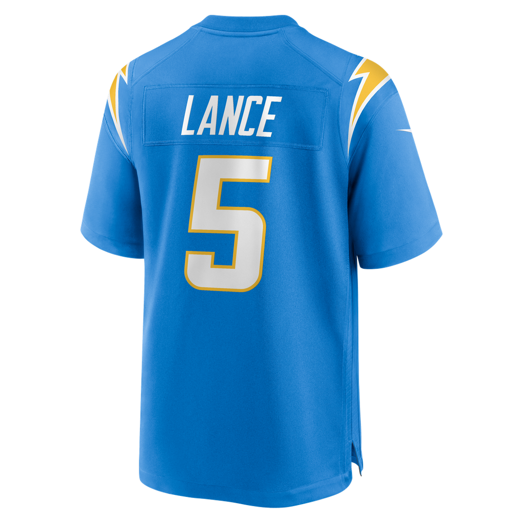 Los Angeles Chargers Trey Lance Nike Powder Blue Team Game Jersey product image 3, provided for visual reference and product