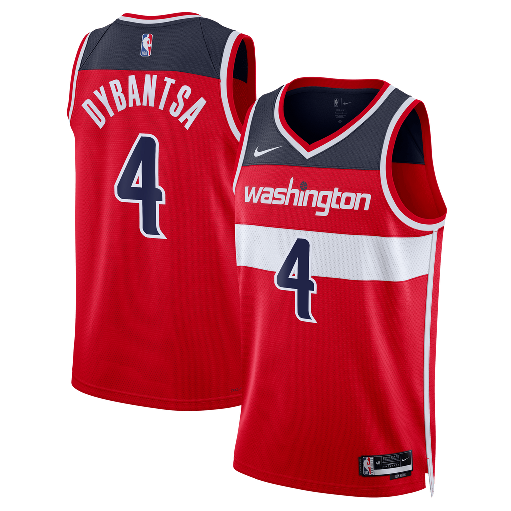 Washington Wizards Nike Icon Swingman Jersey - Red - AJ Dybantsa - Unisex product image 2, provided for visual reference and