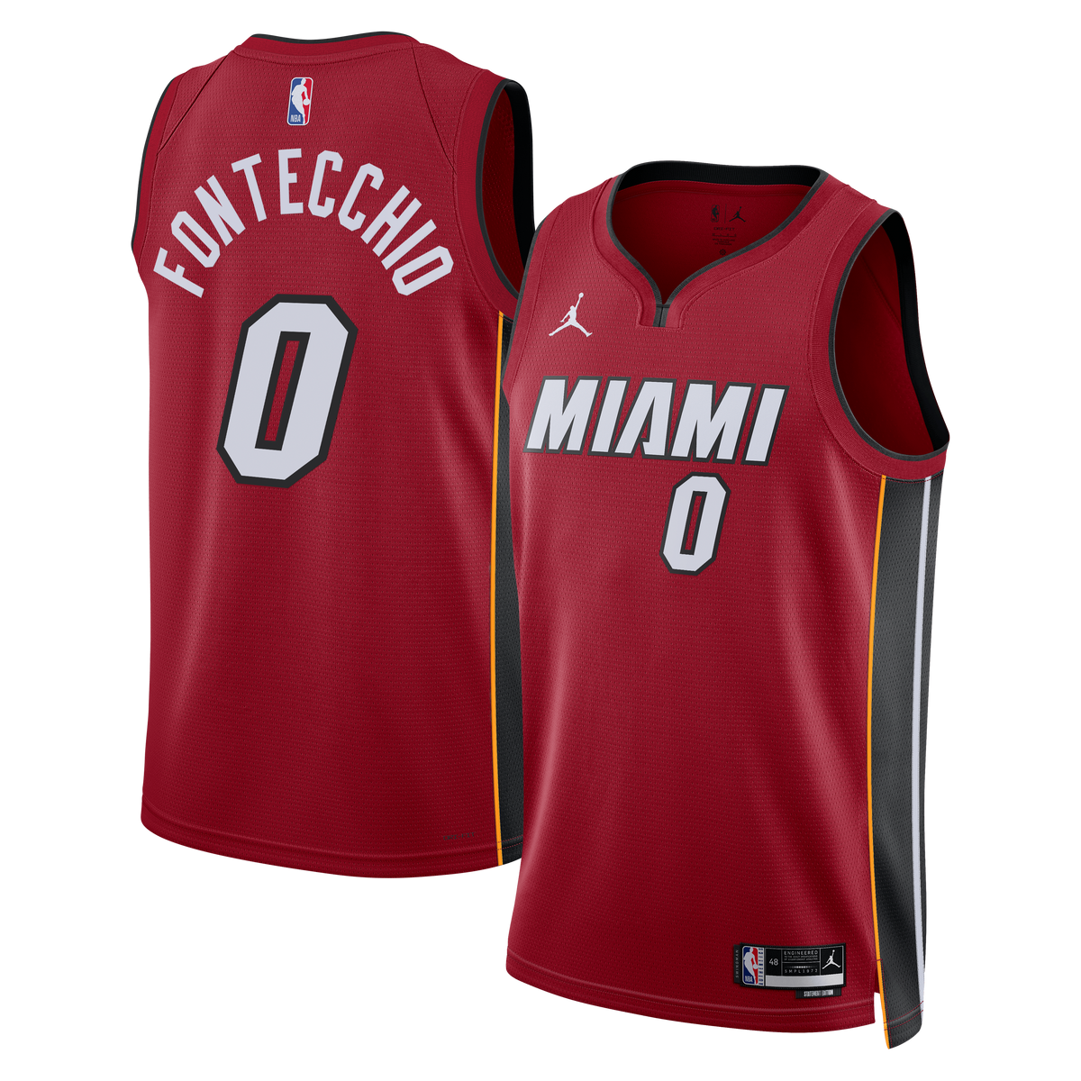 Miami Heat Jordan Brand Statement Edition Swingman Jersey - Red - Simone Fontecchio - Unisex product image 1, provided for