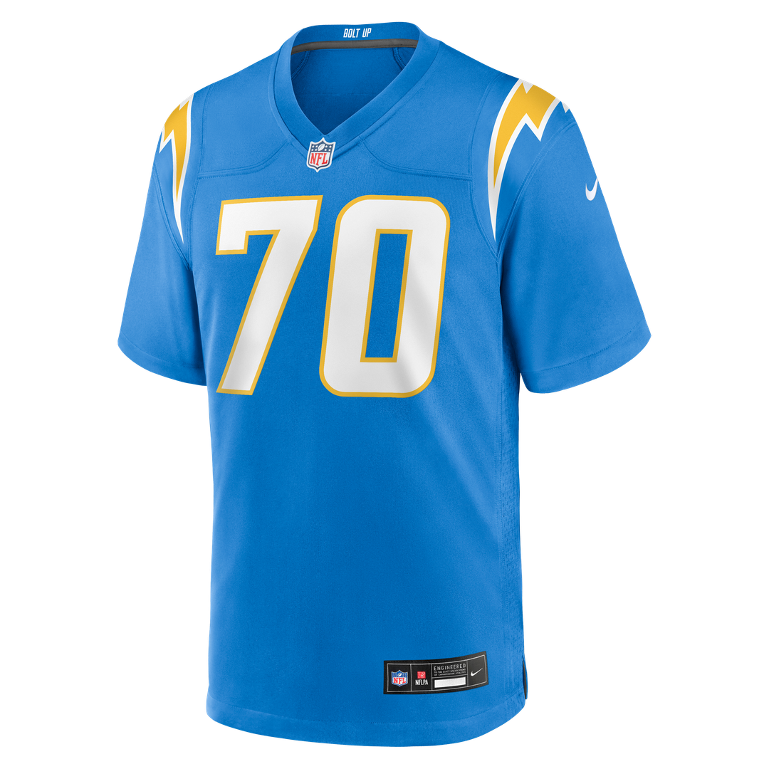 Los Angeles Chargers Rashawn Slater Nike Powder Blue Game Jersey product image 2, provided for visual reference and product