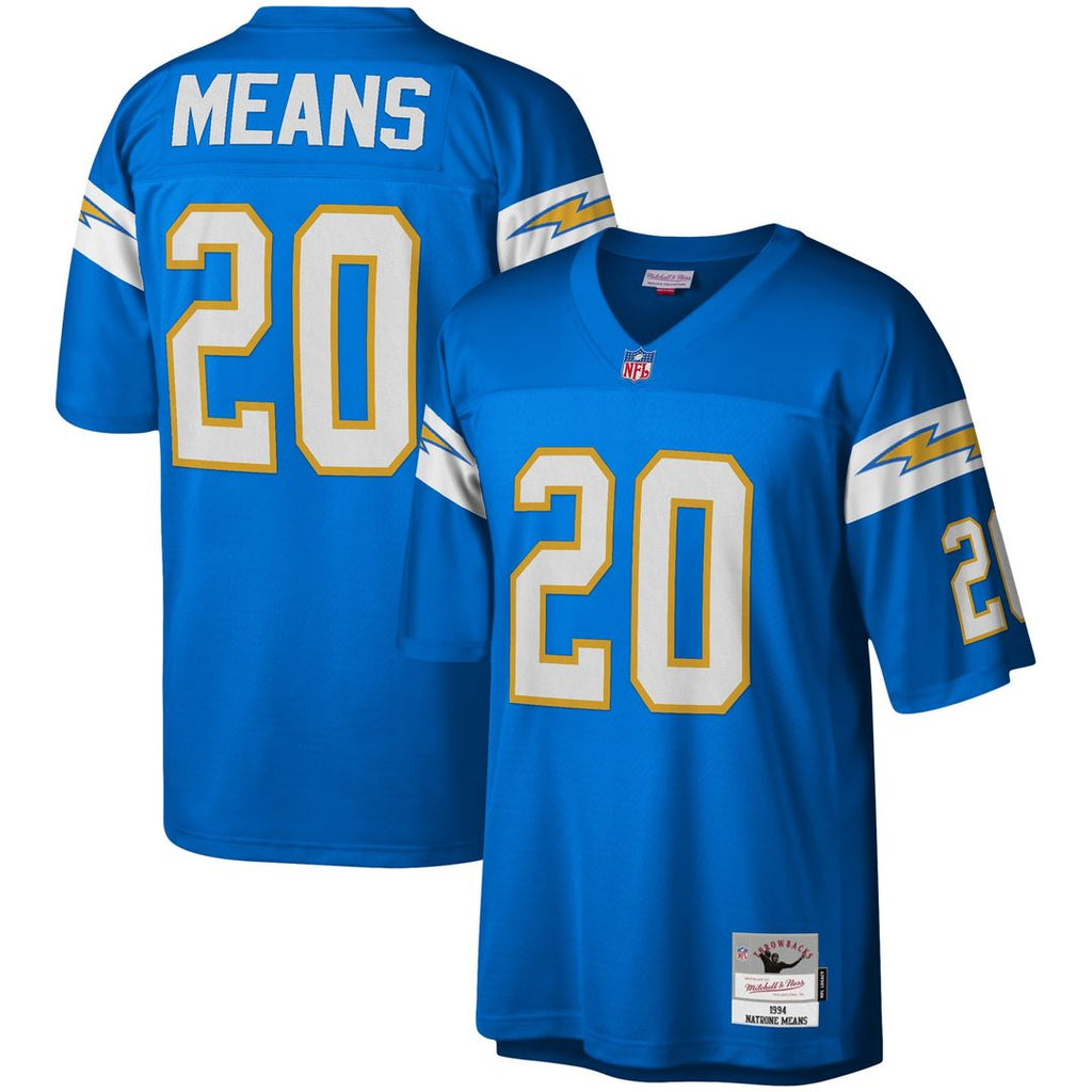 Los Angeles Chargers Natrone Means Mitchell & Ness Powder Blue Legacy Replica Jersey product image 1, provided for visual