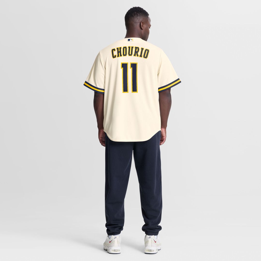 Milwaukee Brewers Jackson Chourio Nike Cream Home Replica Jersey product image 5, provided for visual reference and product