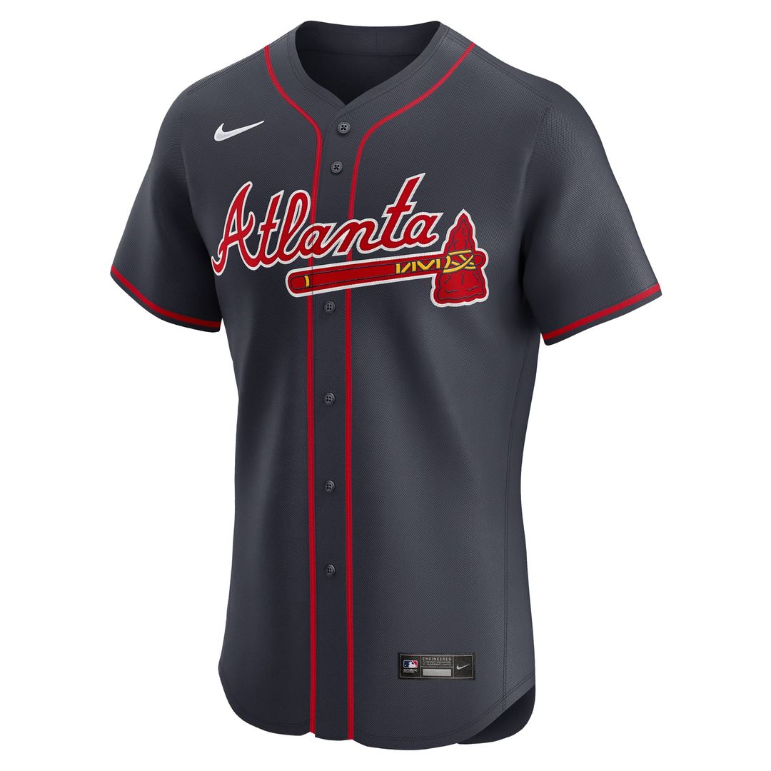 Atlanta Braves Nike Navy Alternate Elite Jersey product image 5, provided for visual reference and product detail review