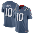 New England Patriots Drake Maye Nike Blue Rivalries Collection Stitched Limited Jersey product image 1, provided for visual