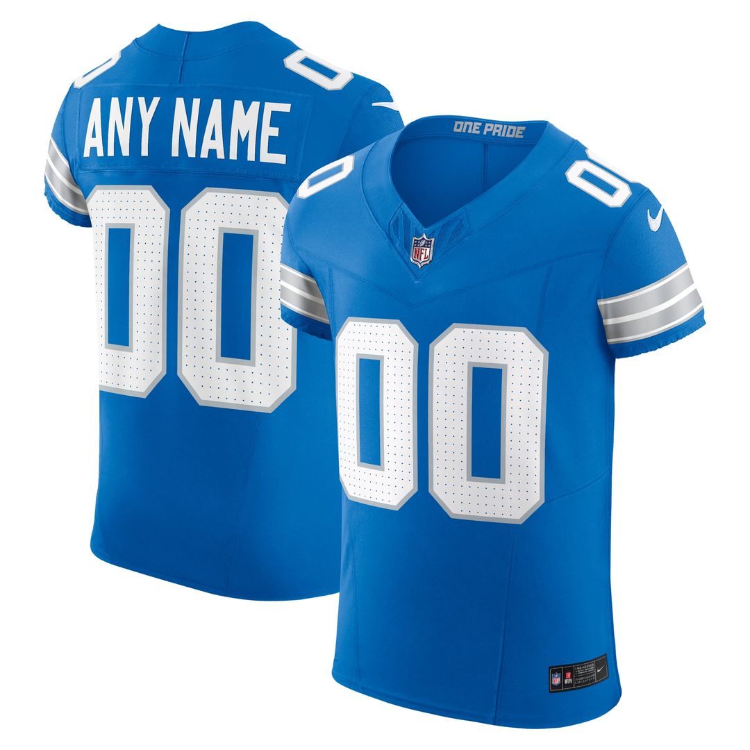 Detroit Lions Nike Blue Team Vapor F.U.S.E. Elite Custom Jersey product image 1, provided for visual reference and product