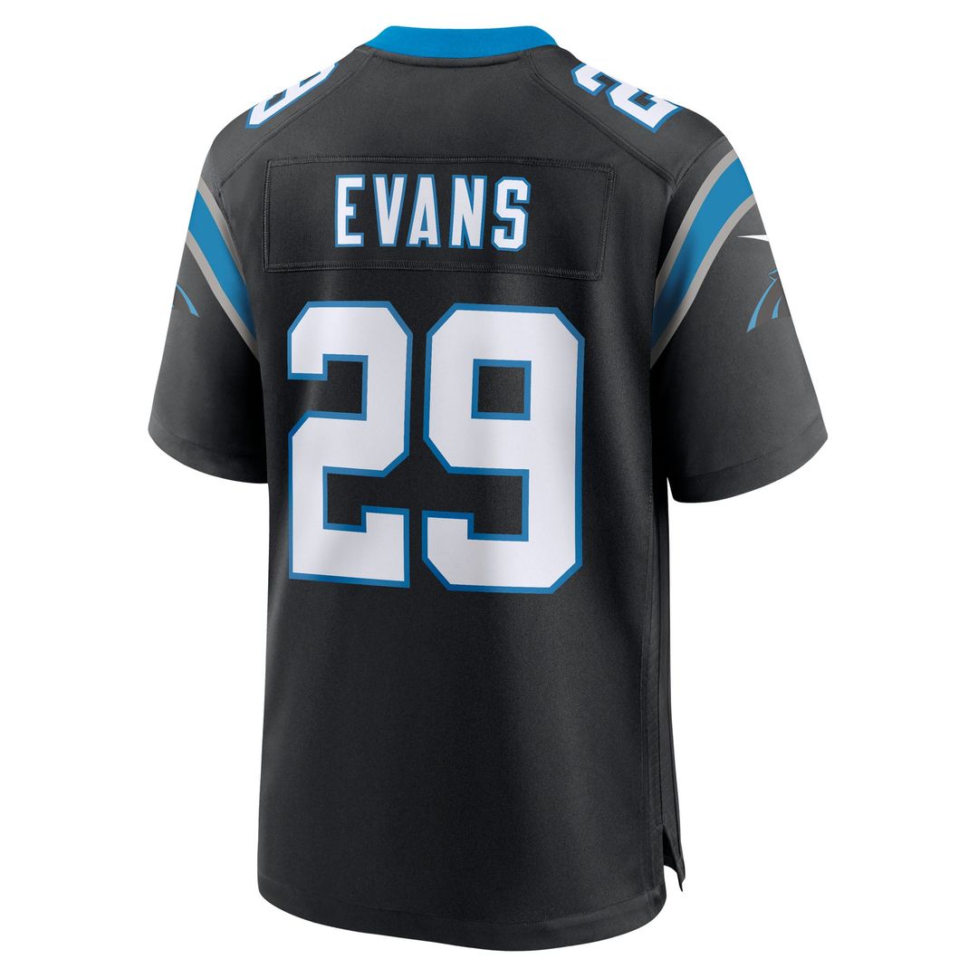 Carolina Panthers Akayleb Evans Nike Black Team Game Jersey product image 3, provided for visual reference and product