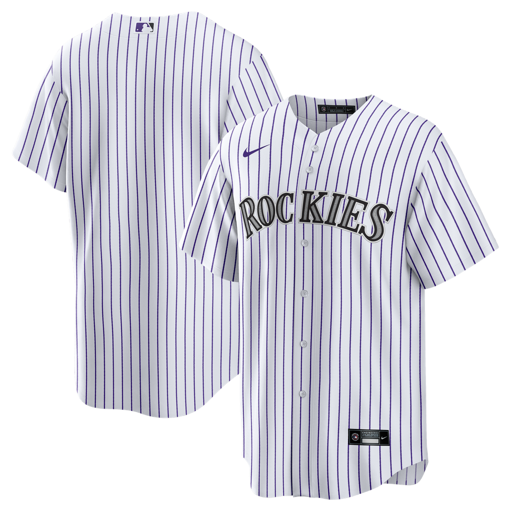 Colorado Rockies Nike White Home Big & Tall Replica Jersey product image 1, provided for visual reference and product detail