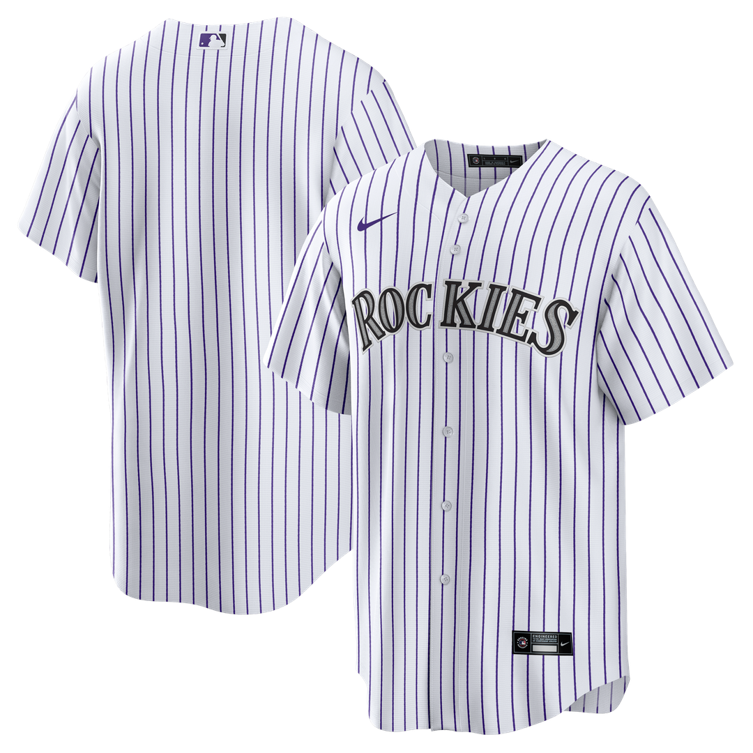 Colorado Rockies Nike White Home Big & Tall Replica Jersey product image 1, provided for visual reference and product detail