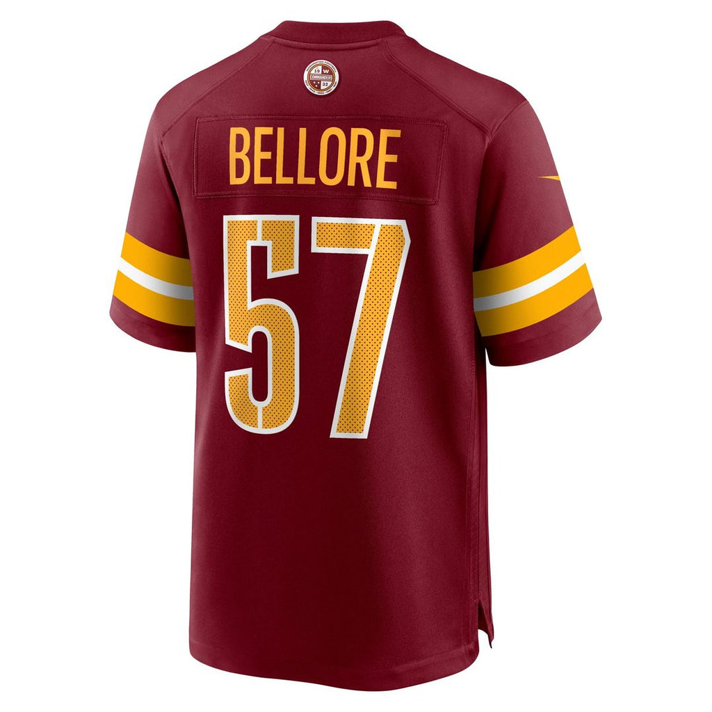 Washington Commanders Nick Bellore Nike Burgundy Team Game Jersey product image 3, provided for visual reference and product