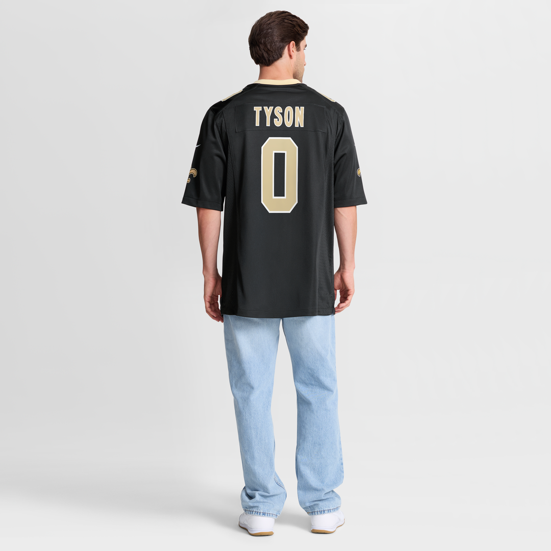 New Orleans Saints Jordyn Tyson Nike Black Team Game Jersey product image 9, provided for visual reference and product