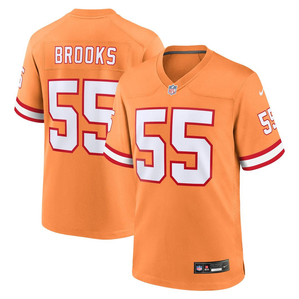 Tampa Bay Buccaneers Derrick Brooks Nike Orange Throwback Game Jersey product image 1, provided for visual reference and