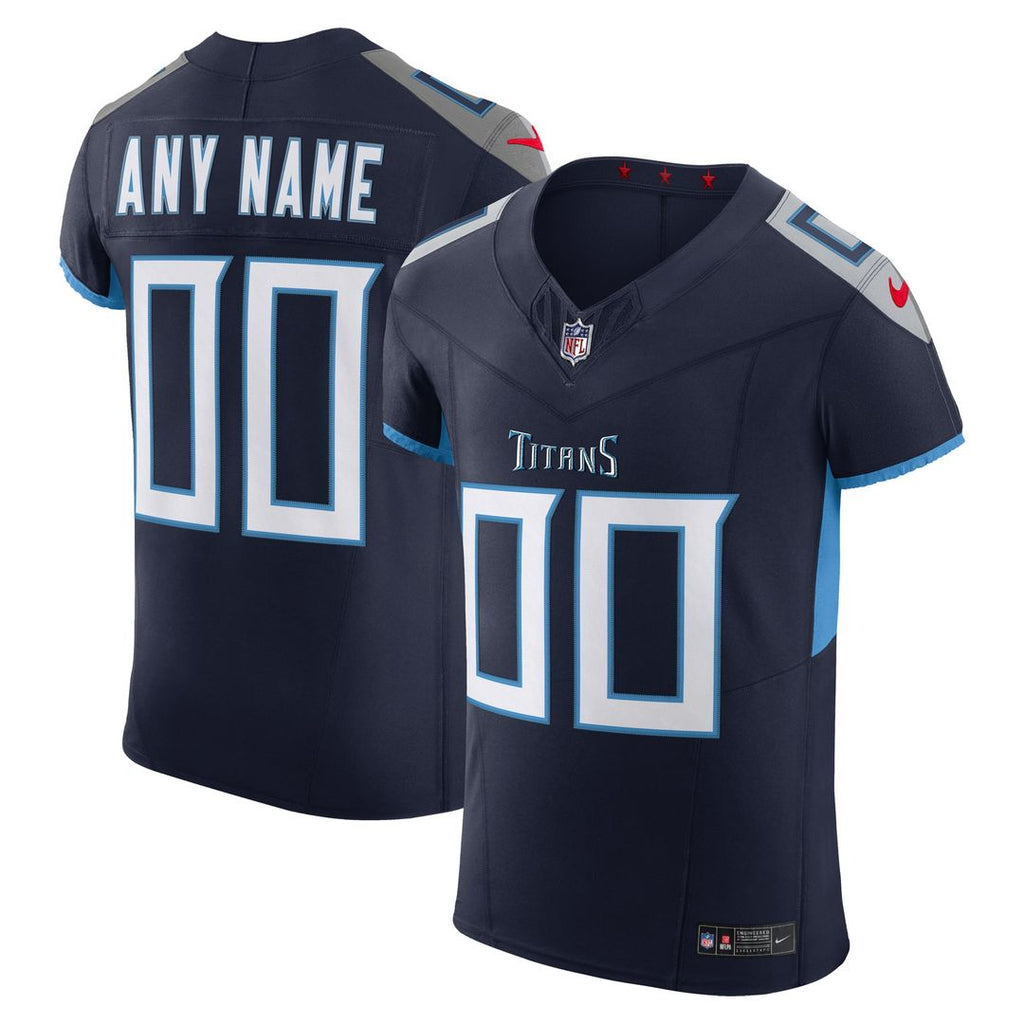 Tennessee Titans Nike Navy Vapor F.U.S.E. Elite Custom Jersey product image 1, provided for visual reference and product
