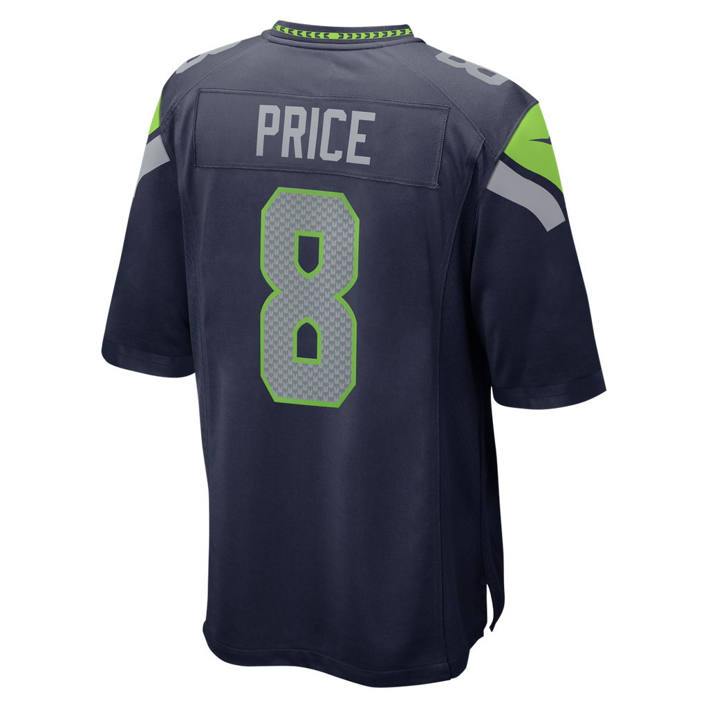Seattle Seahawks Jadarian Price Nike College Navy Team Game Jersey product image 9, provided for visual reference and