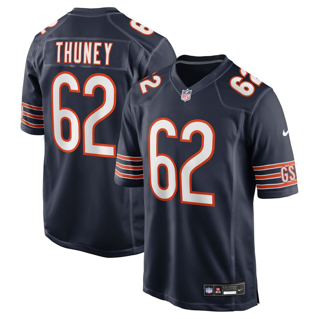 Chicago Bears Joe Thuney Nike Navy Team Game Jersey product image 1, provided for visual reference and product detail review