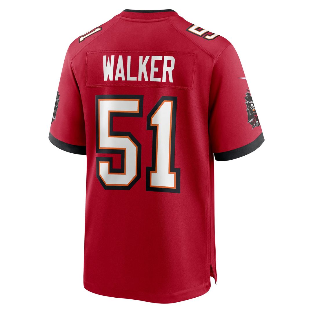 Tampa Bay Buccaneers David Walker Nike Red Team Game Jersey product image 3, provided for visual reference and product