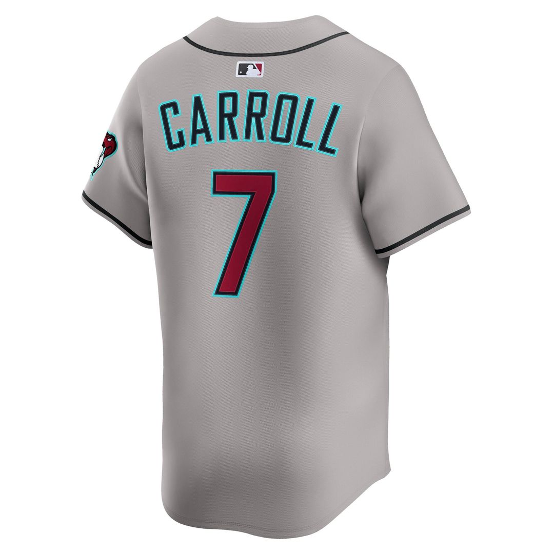 Arizona Diamondbacks Corbin Carroll Nike Gray Road Limited Player Jersey product image 6, provided for visual reference and