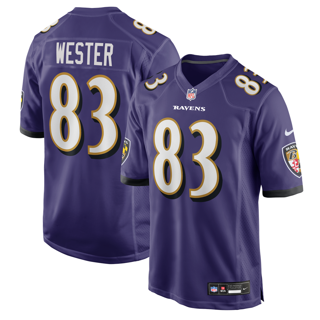 Baltimore Ravens LaJohntay Wester Nike Purple Team Game Jersey product image 1, provided for visual reference and product