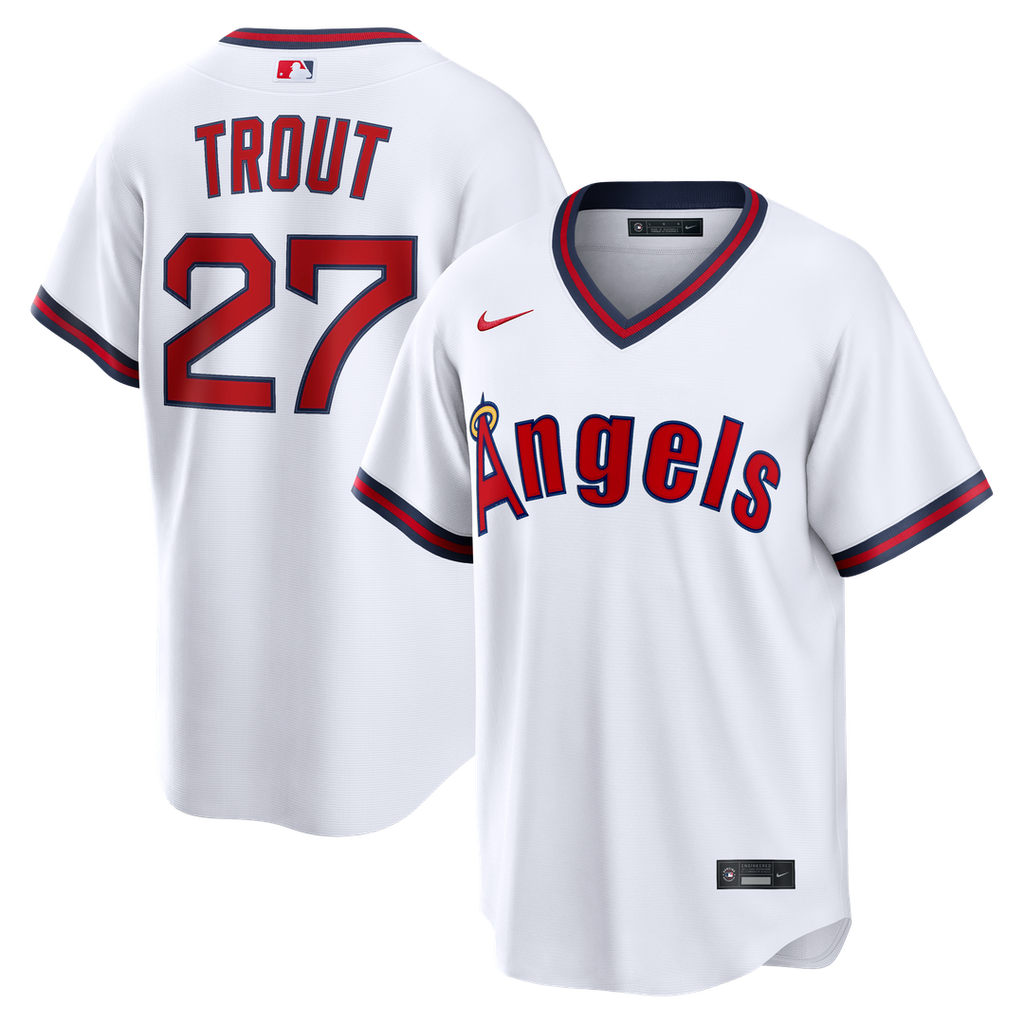 Los Angeles Angels Mike Trout Nike Gray Road Replica Jersey product image 7, provided for visual reference and product