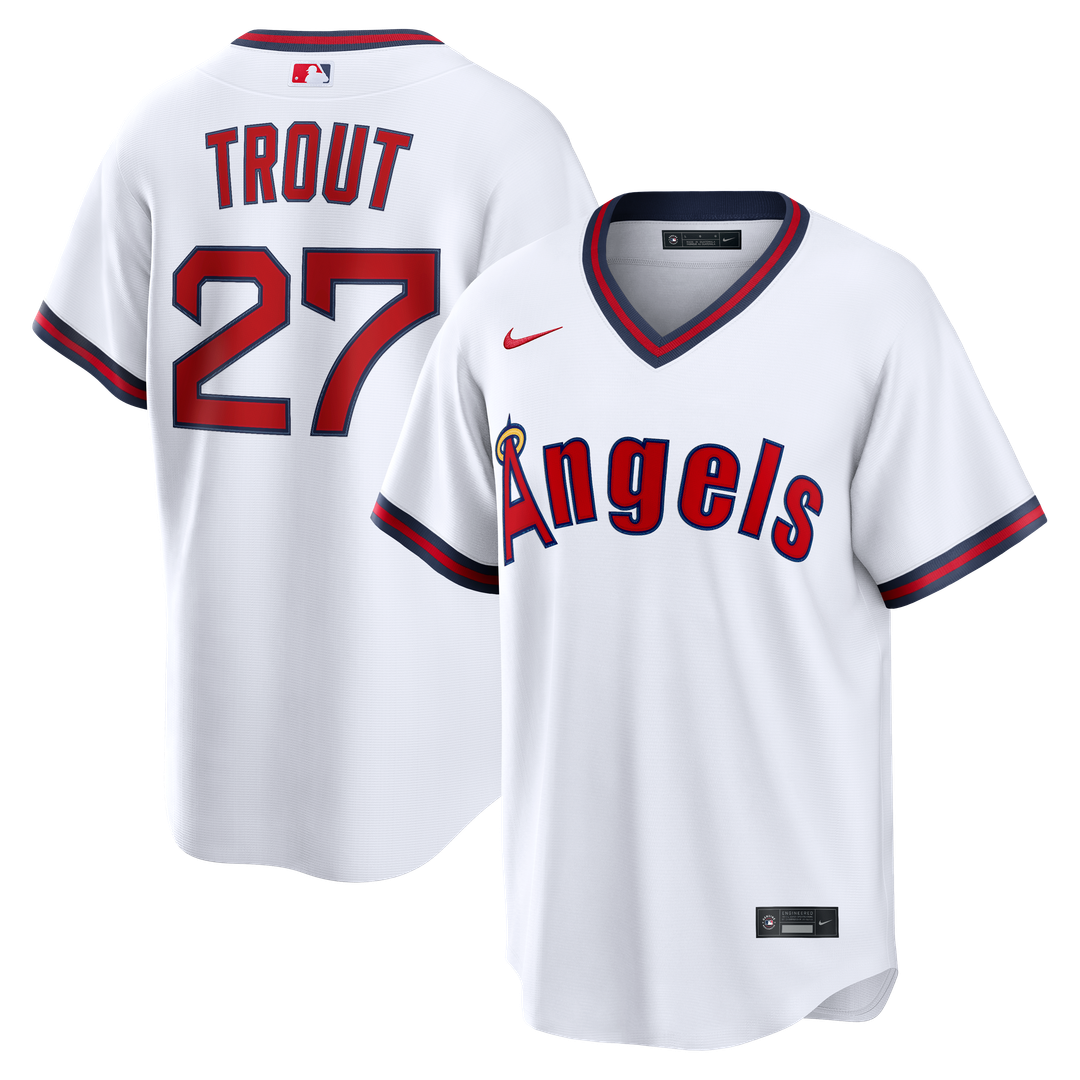 Los Angeles Angels Mike Trout Nike Gray Road Replica Jersey product image 7, provided for visual reference and product