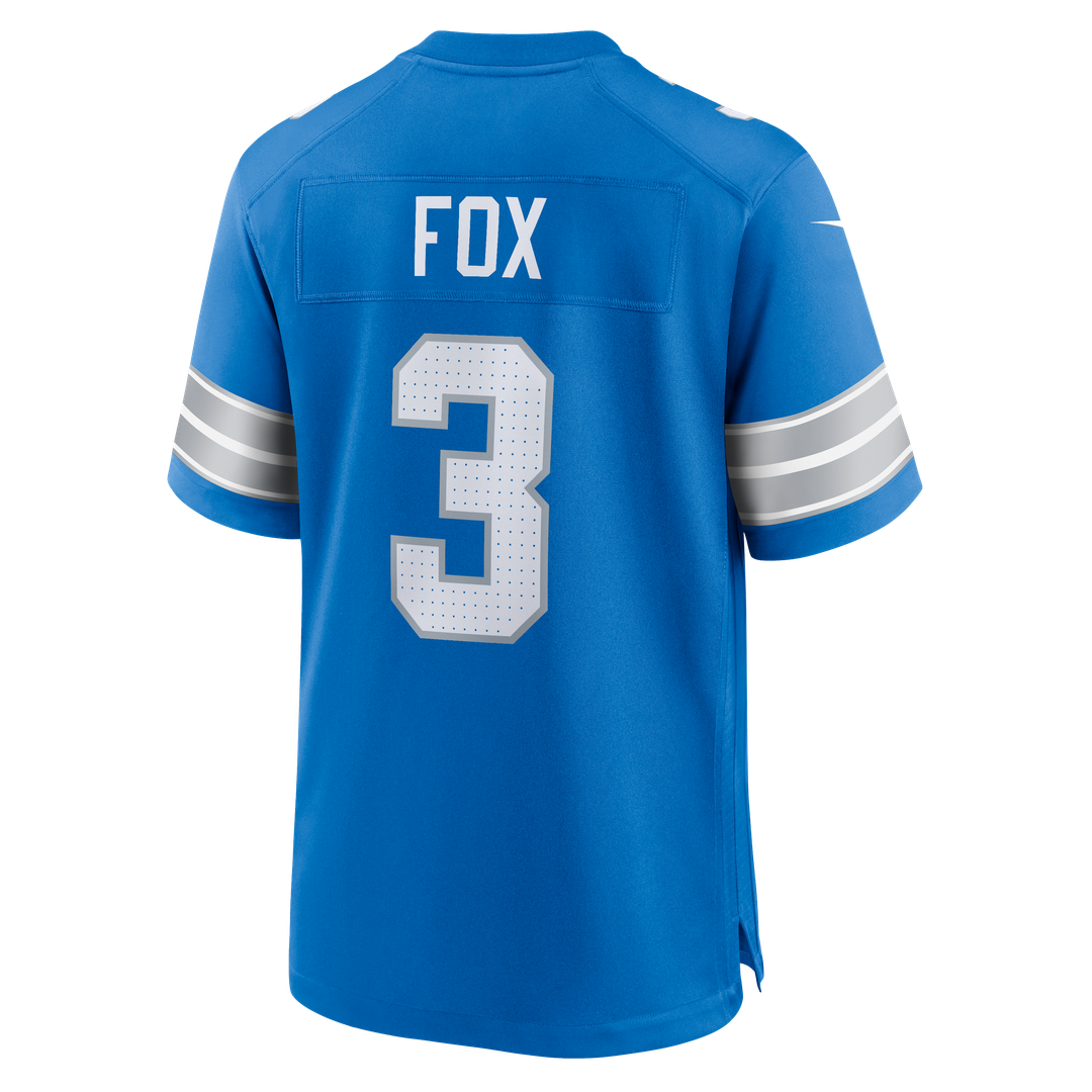 Detroit Lions Jack Fox Nike Blue Team Game Jersey product image 3, provided for visual reference and product detail review