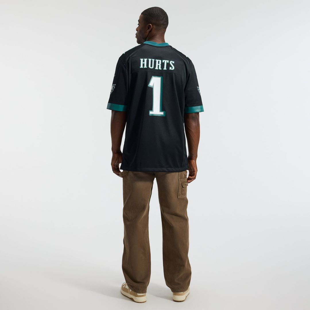 Philadelphia Eagles Jalen Hurts Nike Black Alternate Game Jersey product image 5, provided for visual reference and product