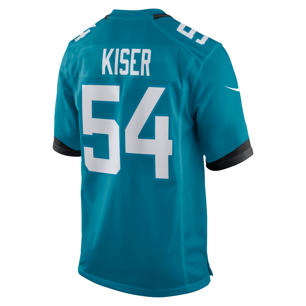 Jacksonville Jaguars Jack Kiser Nike Teal Team Game Jersey product image 3, provided for visual reference and product detail