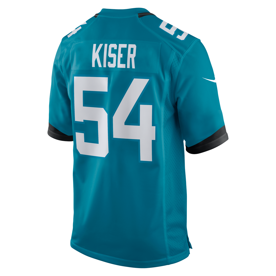 Jacksonville Jaguars Jack Kiser Nike Teal Team Game Jersey product image 3, provided for visual reference and product detail