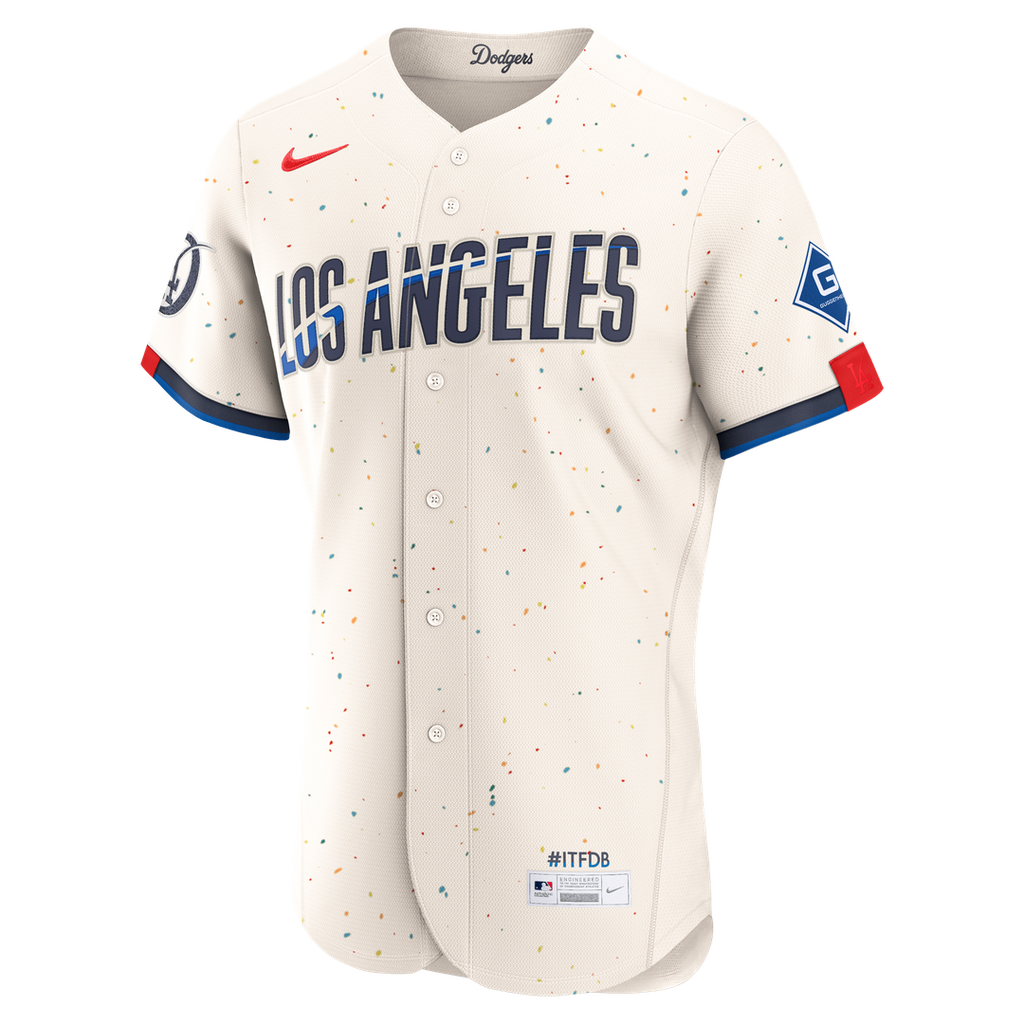 Los Angeles Dodgers Nike Cream City Connect Authentic Sponsor Patch Jersey product image 2, provided for visual reference