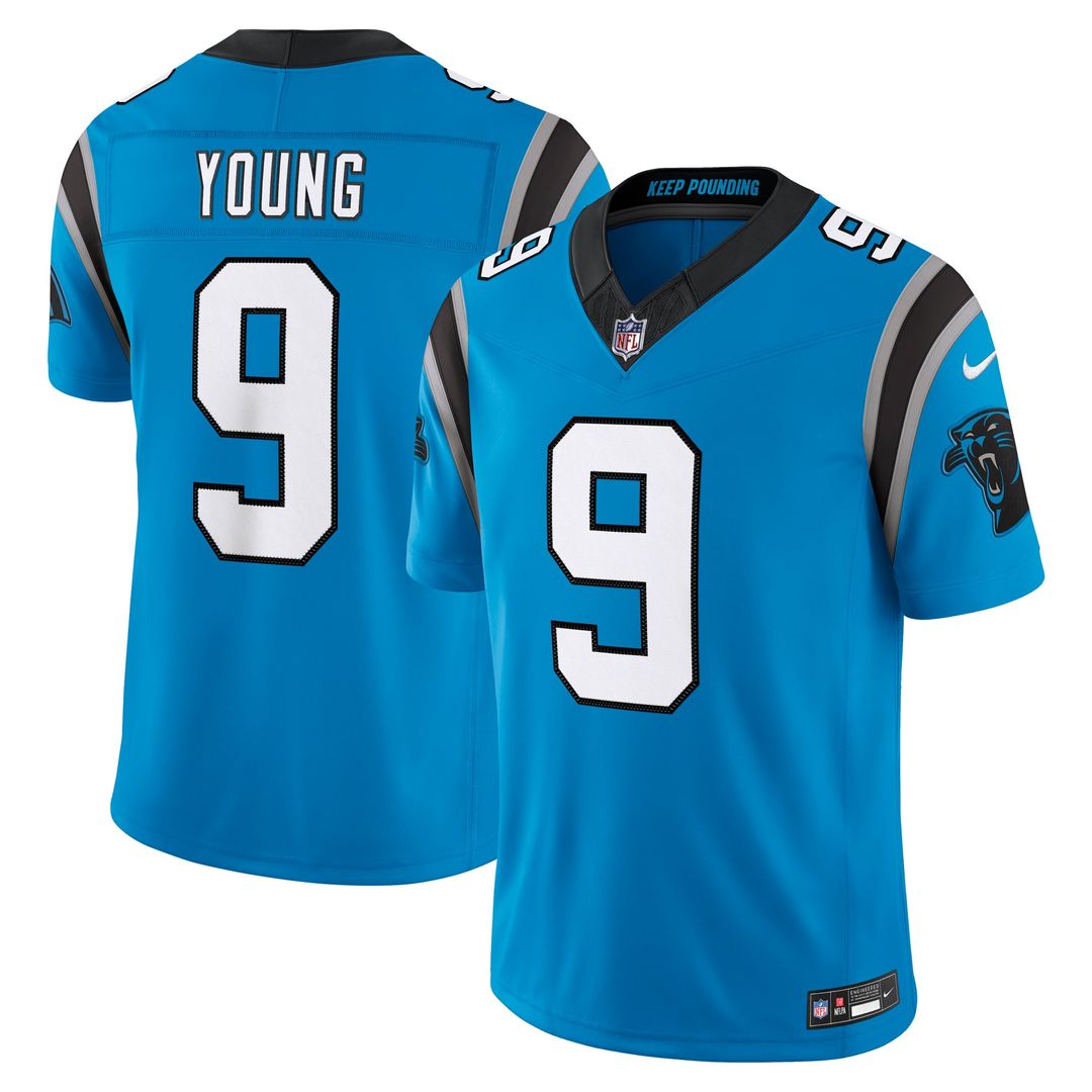 Carolina Panthers Bryce Young Nike Blue Alternate Vapor F.U.S.E. Stitched Limited Jersey product image 4, provided for