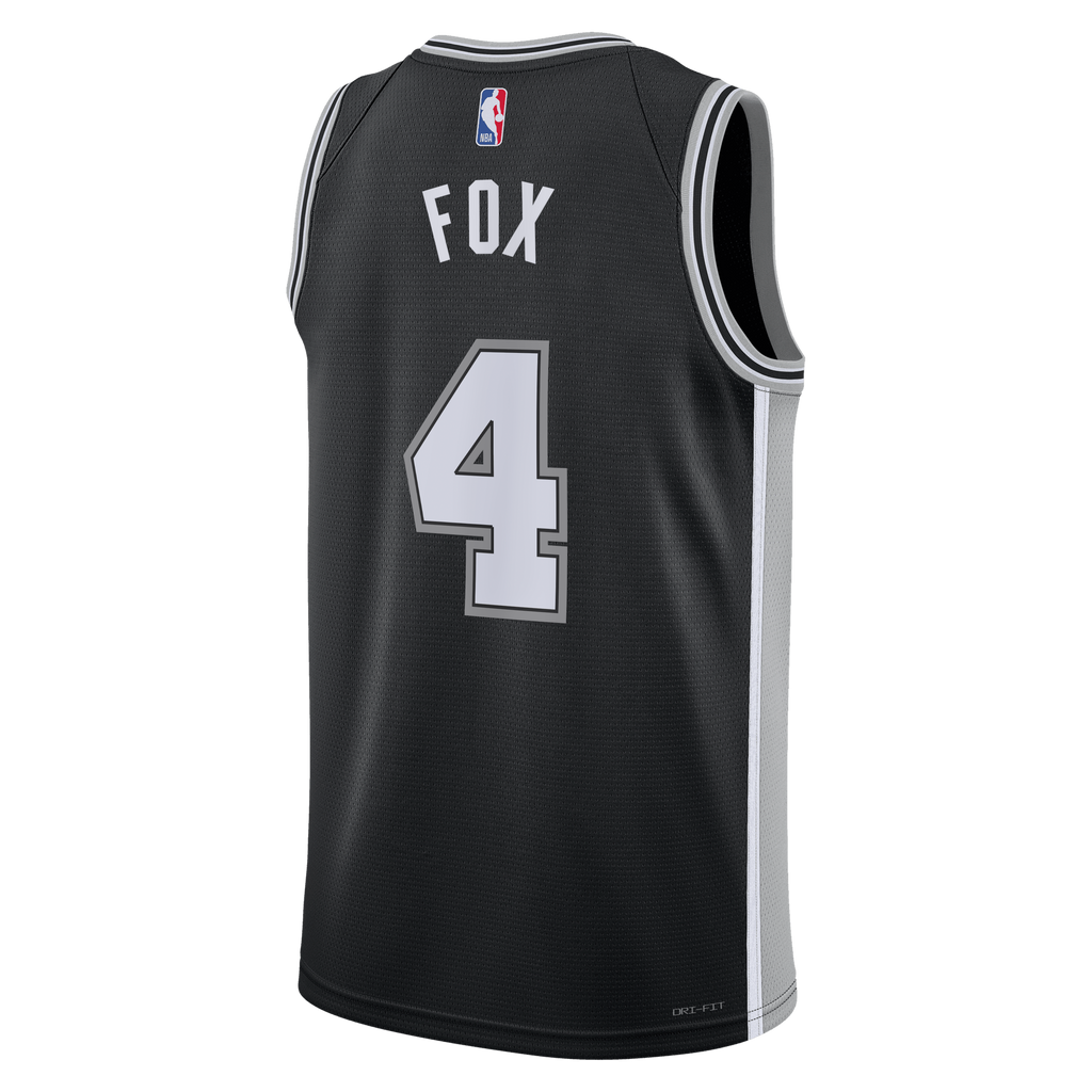San Antonio Spurs Nike Icon Edition Swingman Jersey - Black - De'Aaron Fox - Unisex product image 4, provided for visual