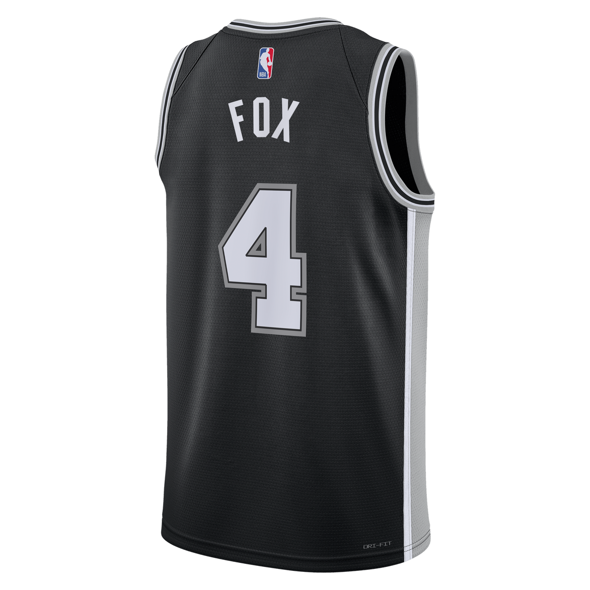 San Antonio Spurs Nike Icon Edition Swingman Jersey - Black - De'Aaron Fox - Unisex product image 4, provided for visual