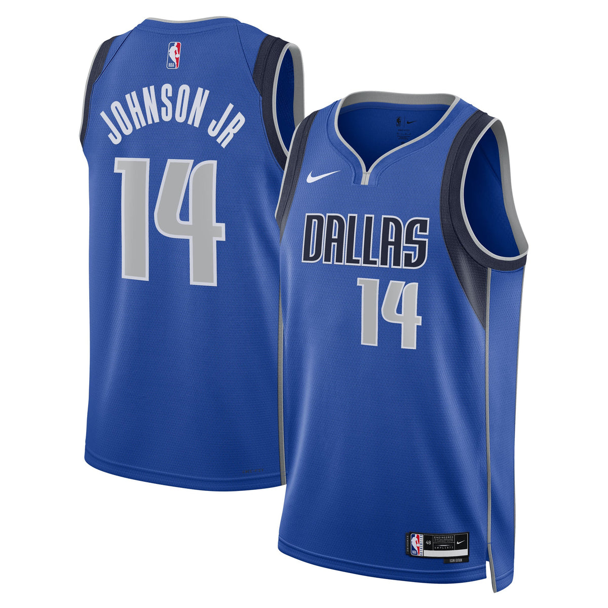 Dallas Mavericks Nike Icon Swingman Jersey - Blue - Morez Johnson Jr. - Unisex product image 2, provided for visual