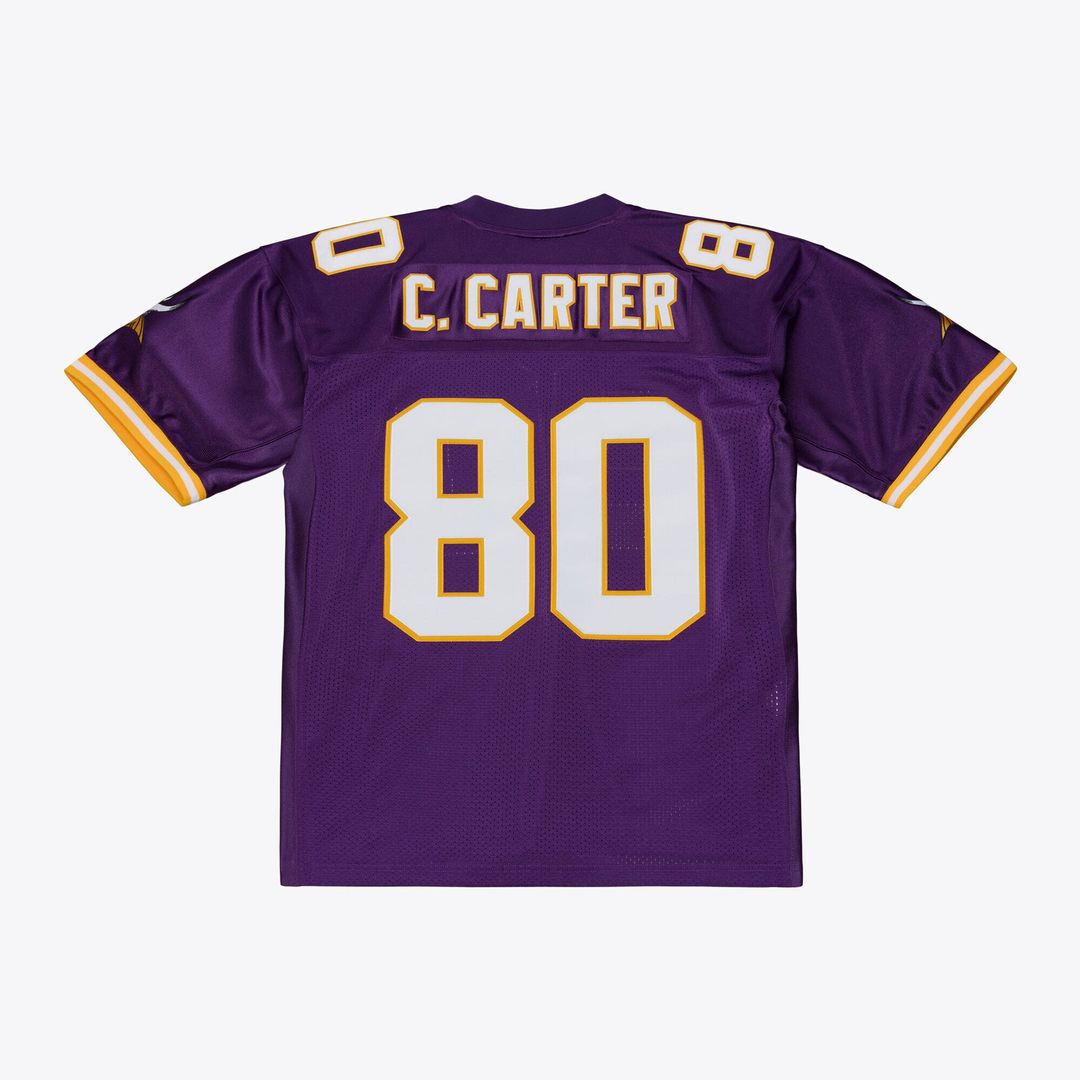 Minnesota Vikings Cris Carter Mitchell & Ness Purple 2001 Authentic Throwback Jersey product image 2, provided for visual