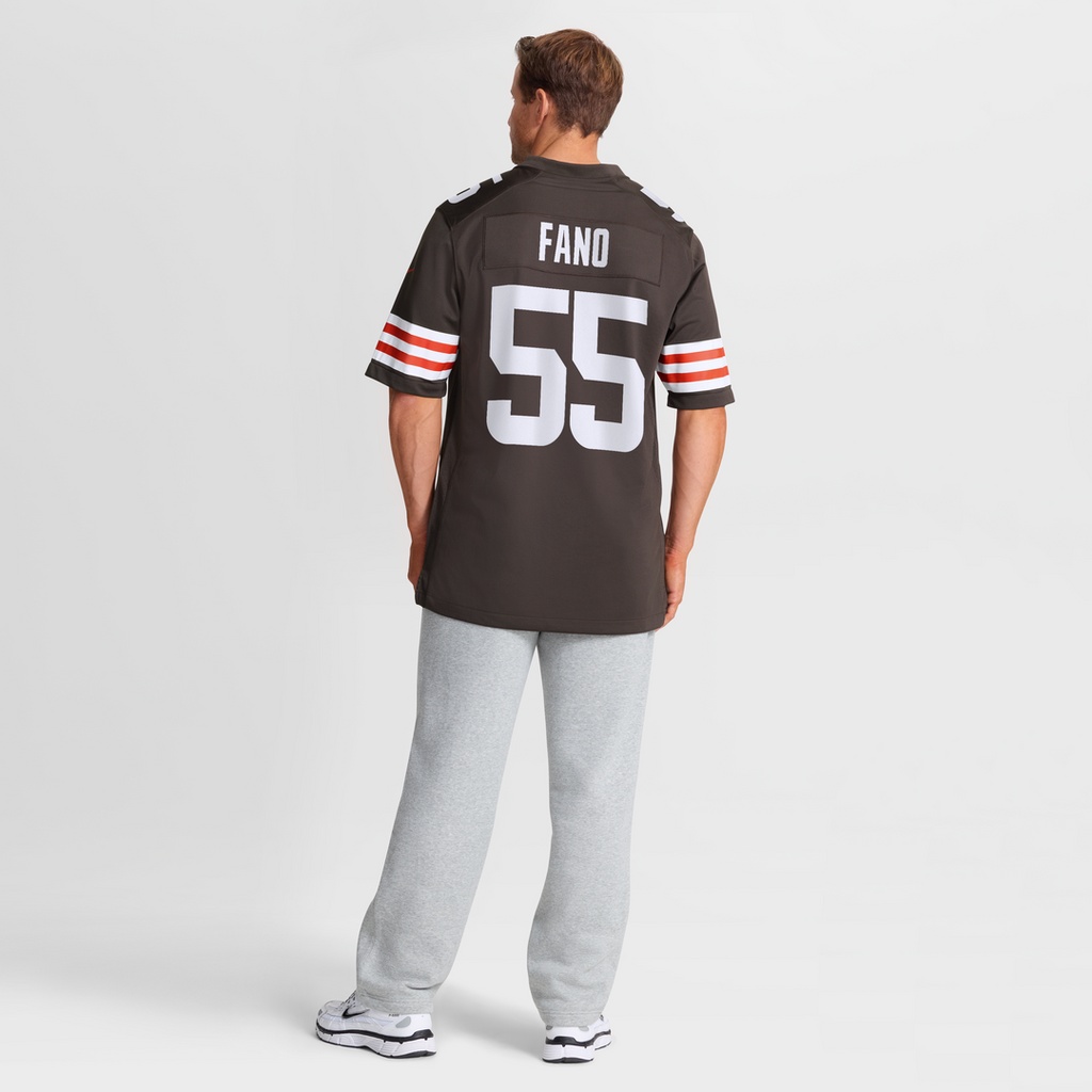 Cleveland Browns Spencer Fano Nike Brown Team Game Jersey product image 5, provided for visual reference and product detail