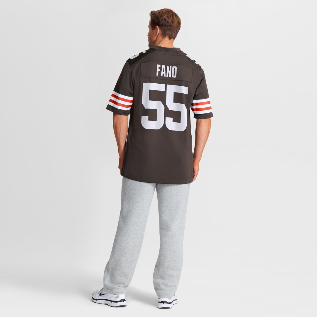 Cleveland Browns Spencer Fano Nike Brown Team Game Jersey product image 5, provided for visual reference and product detail