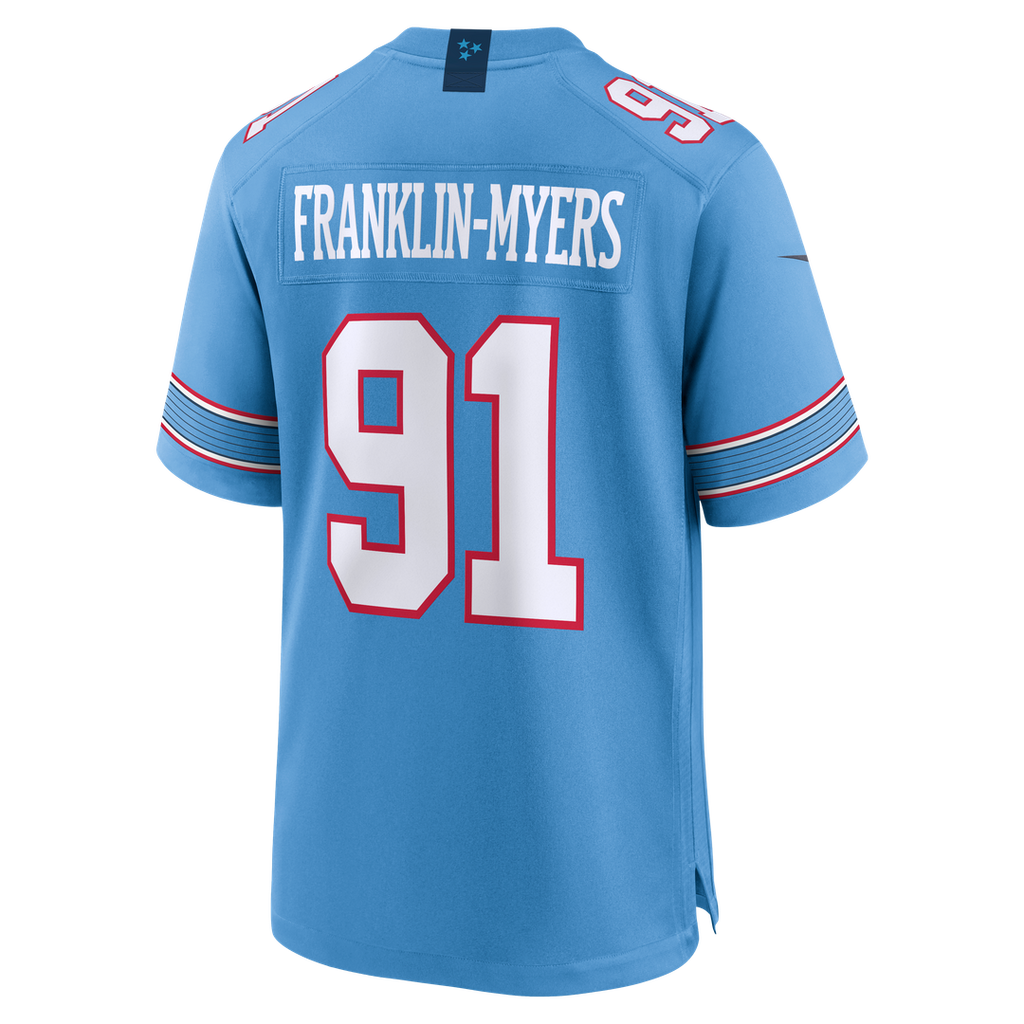 Tennessee Titans John Franklin-Myers Nike Light Blue Team Game Jersey product image 3, provided for visual reference and