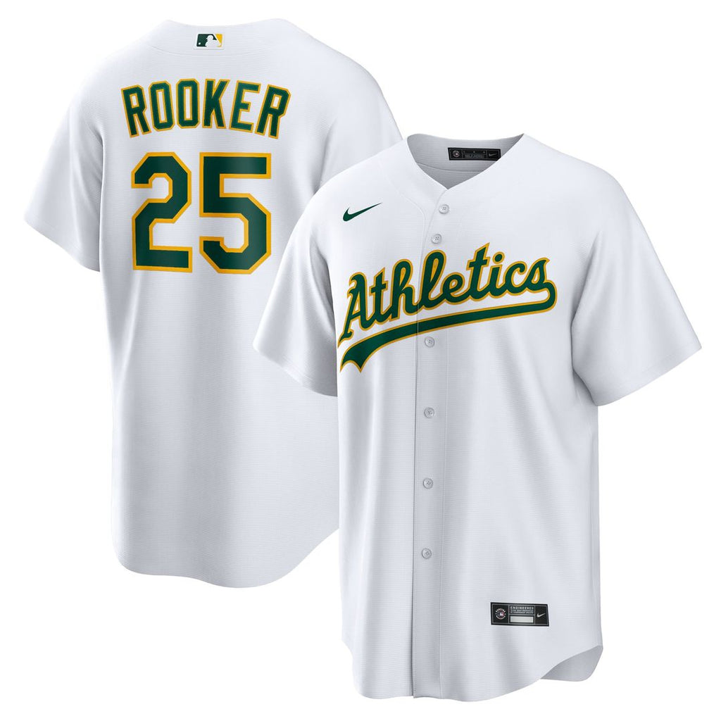 Athletics Brent Rooker Nike White Home Replica Jersey product image 1, provided for visual reference and product detail