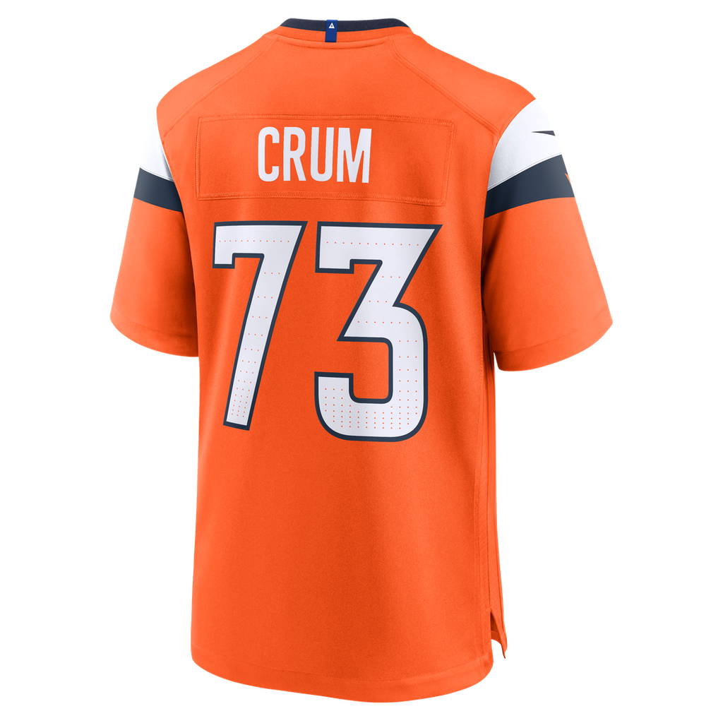 Denver Broncos Frank Crum Nike Orange Team Game Jersey product image 3, provided for visual reference and product detail