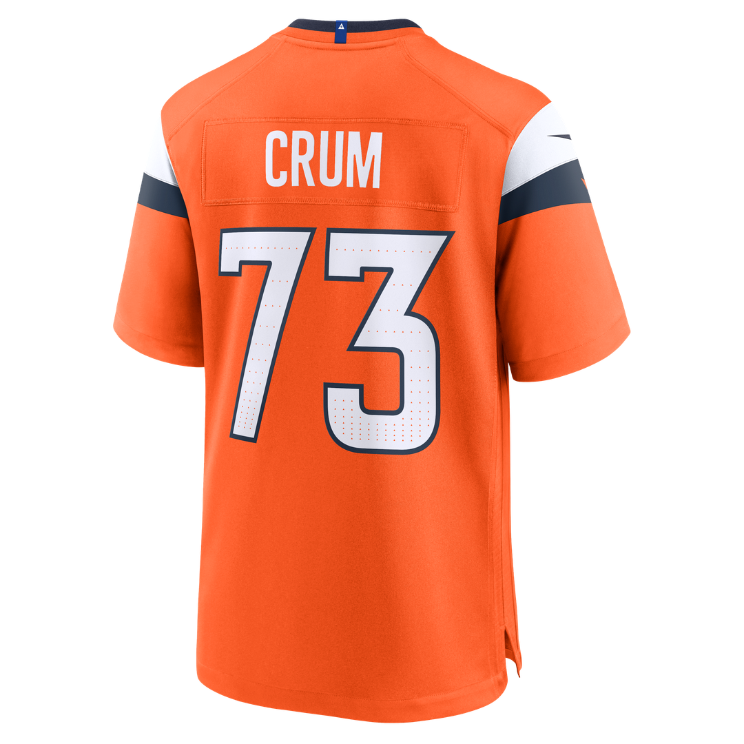 Denver Broncos Frank Crum Nike Orange Team Game Jersey product image 3, provided for visual reference and product detail