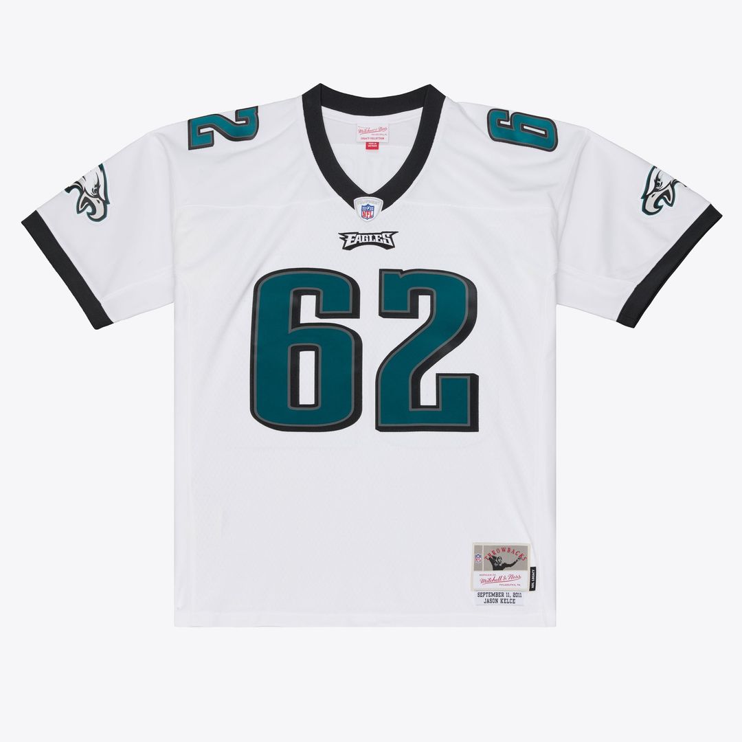 Philadelphia Eagles Jason Kelce Mitchell & Ness White Big & Tall 2011 Legacy Replica Player Jersey product image 2, provided