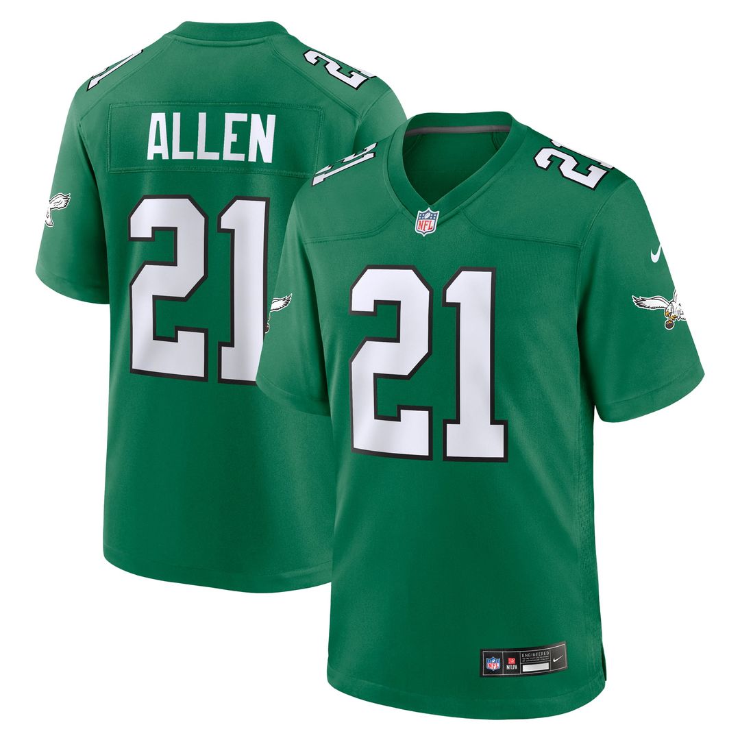 Philadelphia Eagles Eric Allen Nike Kelly Green Retired Player Alternate Game Jersey product image 1, provided for visual