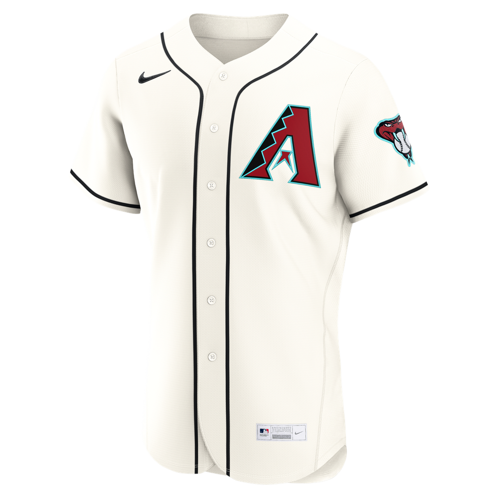 Arizona Diamondbacks Nike Cream Home Authentic Custom Jersey product image 2, provided for visual reference and product