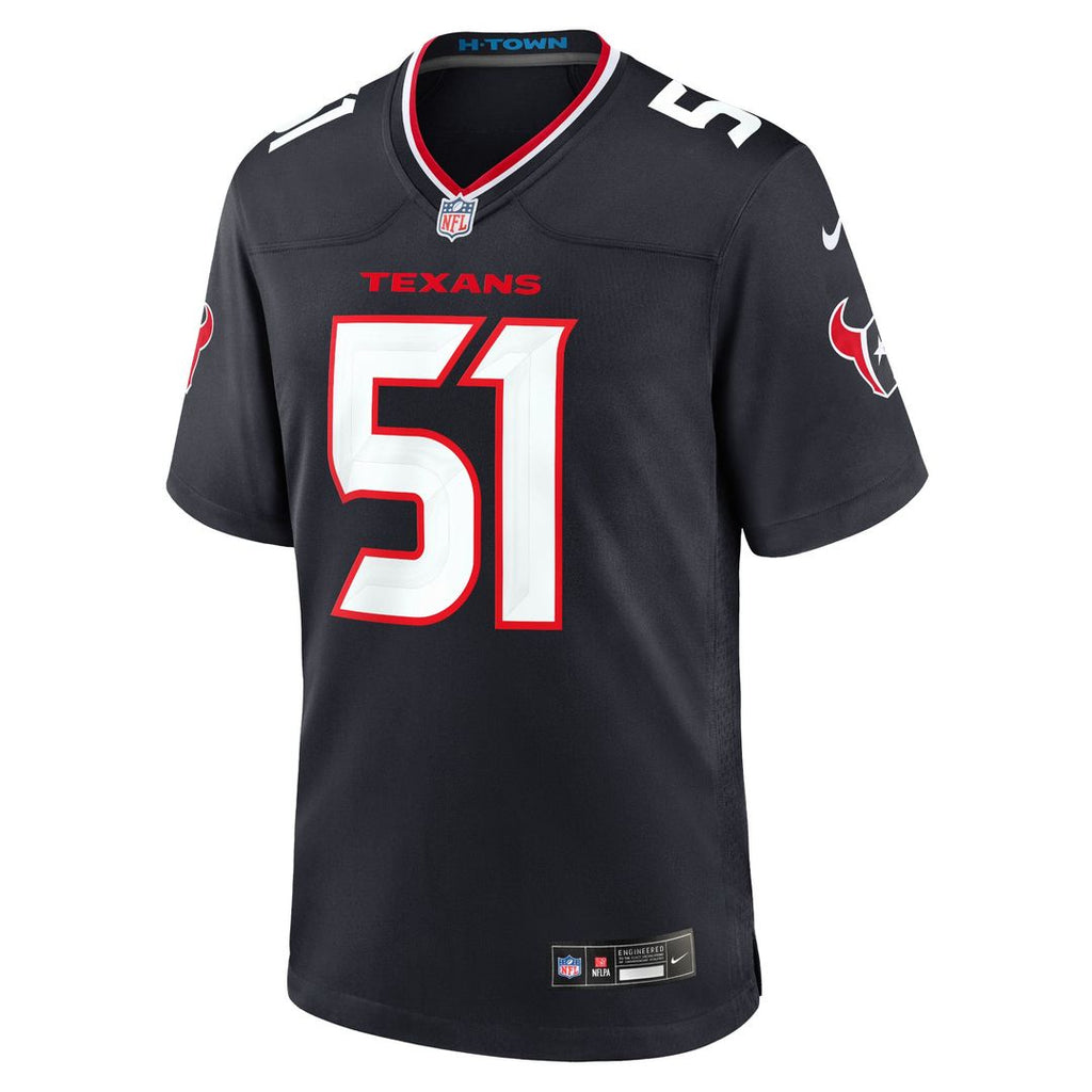 Houston Texans Will Anderson Jr. Nike Navy Game Jersey product image 2, provided for visual reference and product detail