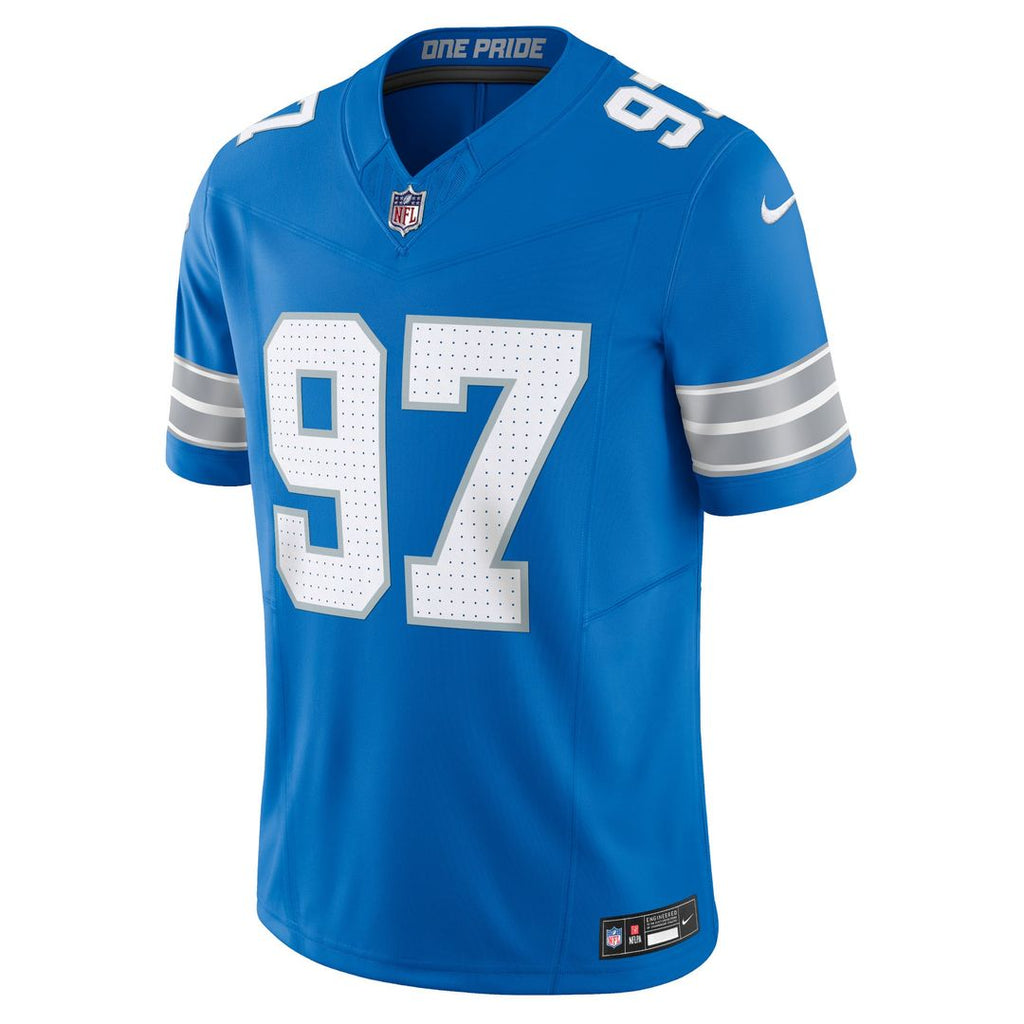 Detroit Lions Aidan Hutchinson Nike Blue Team Vapor F.U.S.E. Limited Jersey product image 2, provided for visual reference