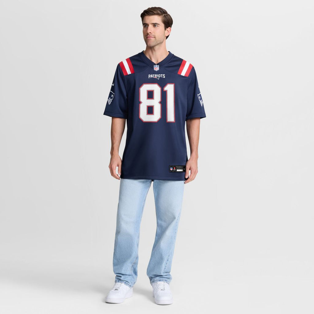 New England Patriots CJ Dippre Nike Navy Team Game Jersey product image 2, provided for visual reference and product detail