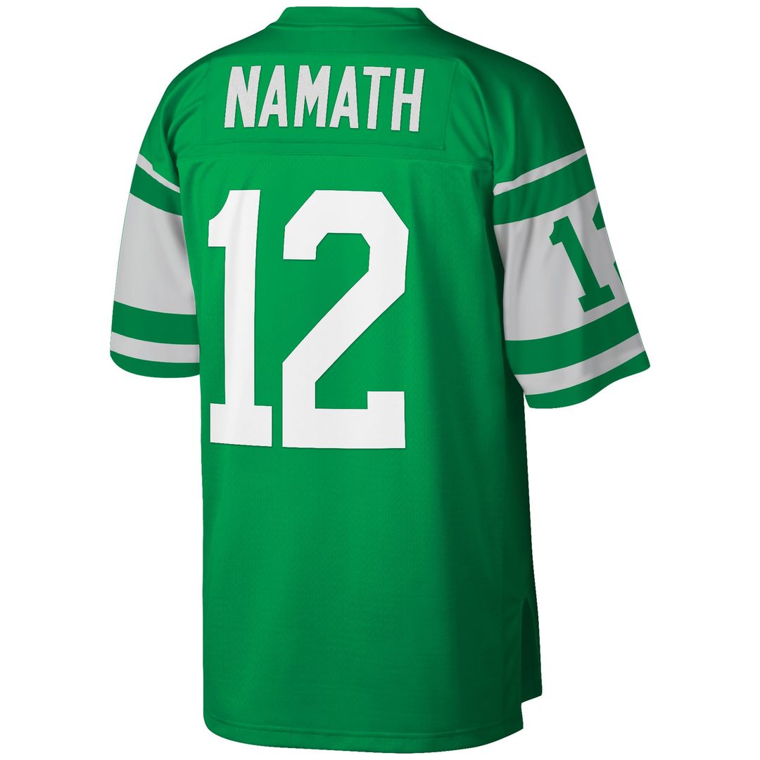 New York Jets Joe Namath Mitchell & Ness Green Big & Tall 1968 Retired Player Replica Jersey product image 3, provided for