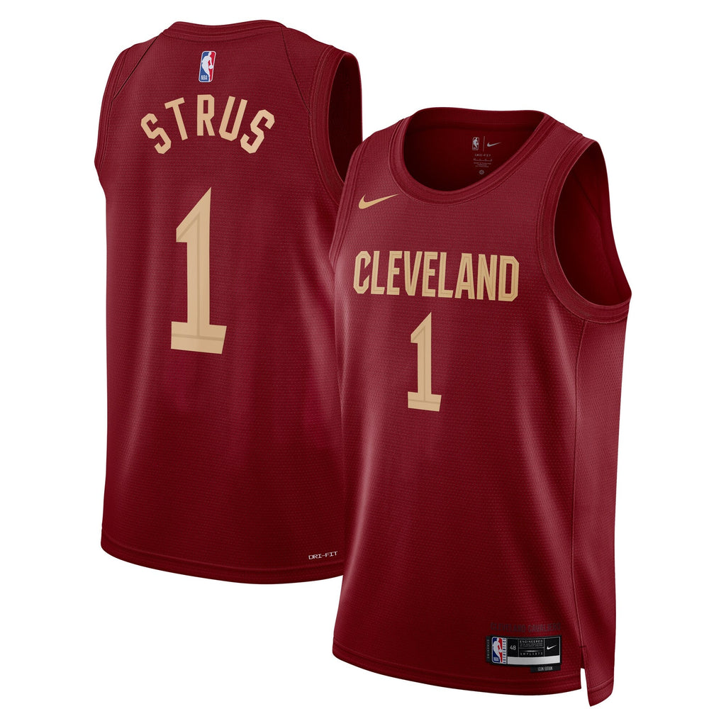 Cleveland Cavaliers Nike Icon Edition Swingman Jersey - Maroon - Max Strus - Unisex product image 2, provided for visual