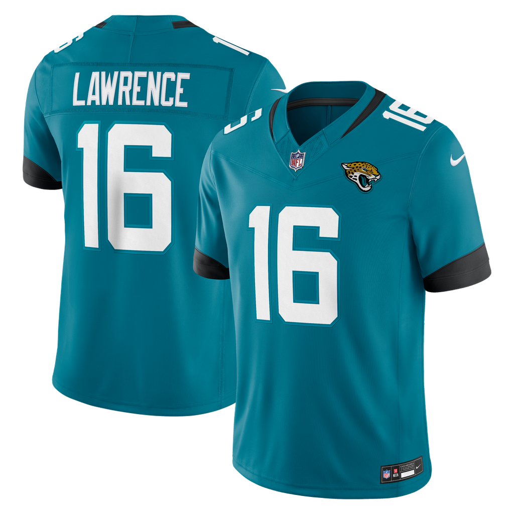 Jacksonville Jaguars Trevor Lawrence Nike Teal Team Vapor F.U.S.E. Stitched Limited Jersey product image 1, provided for